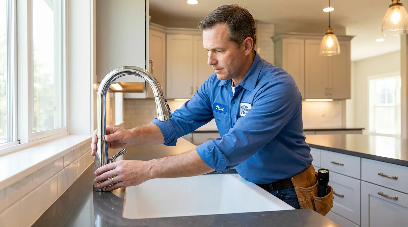 Kitchen faucet installation by Johns Plumbing LLC in New Sharon